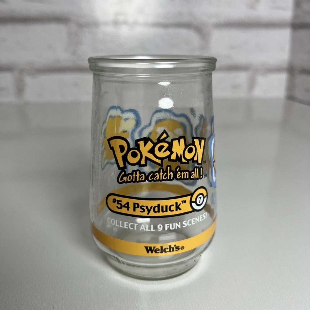 Pokémon Welch's Glass Jelly Jar #54 Psyduck 1999 Vintage Nintendo